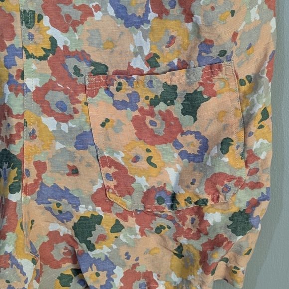 RVCA Women's Linen Blend Floral Hippie Shorts Blossom Romper Pockets - Picture 11 of 13